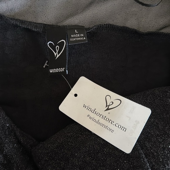 Windsor Women’s Evening Cocktail Dress Black Sparkly With Sheer Sleeves Size L - Picture 8 of 17